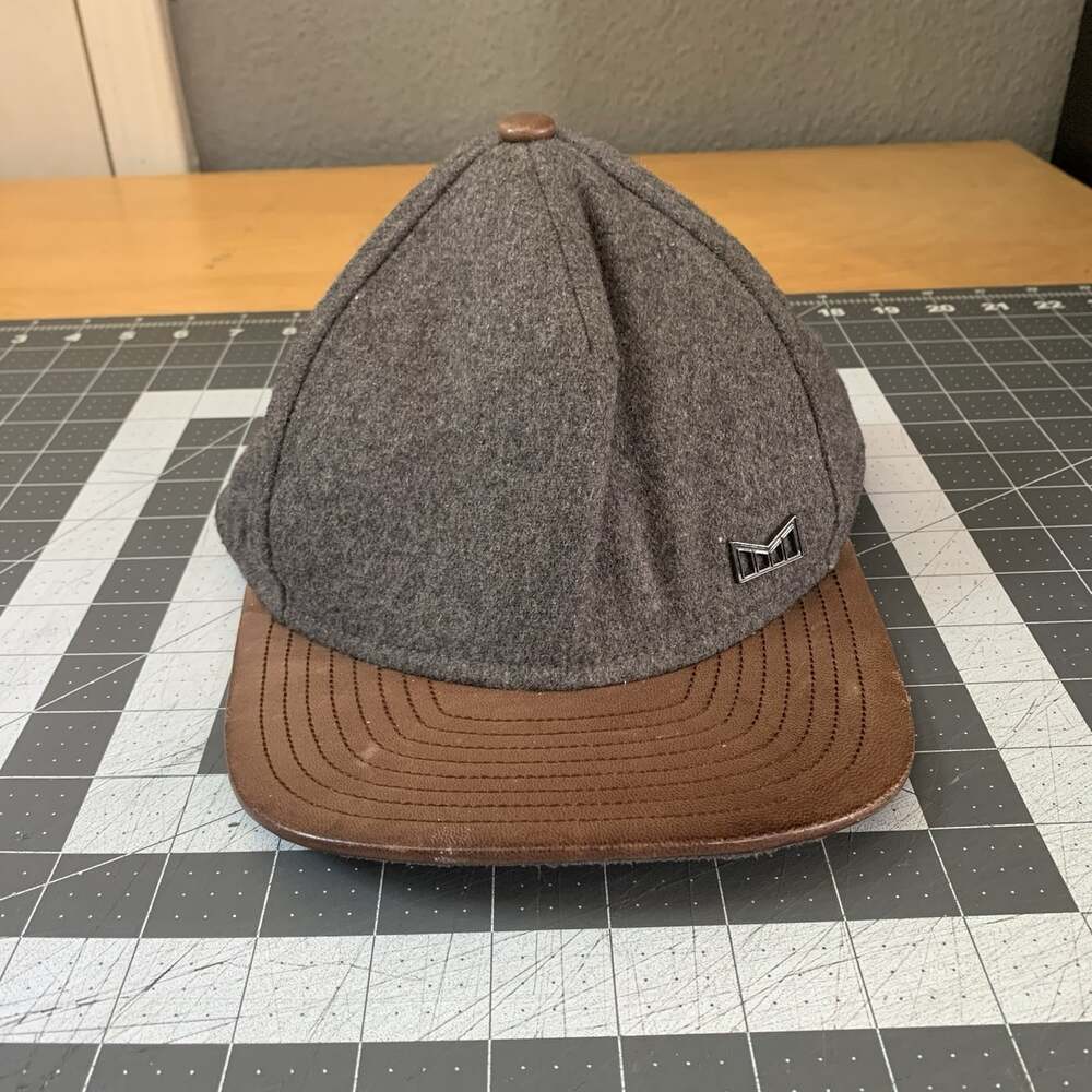 Melin Hat Mens OSFM Leather Strapback Cap California Luxury Wool NEEDS RESHAPED